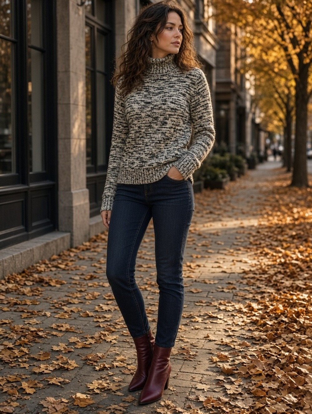 The Limited Black White Marled Turtleneck Sweater - Picture 6 of 6